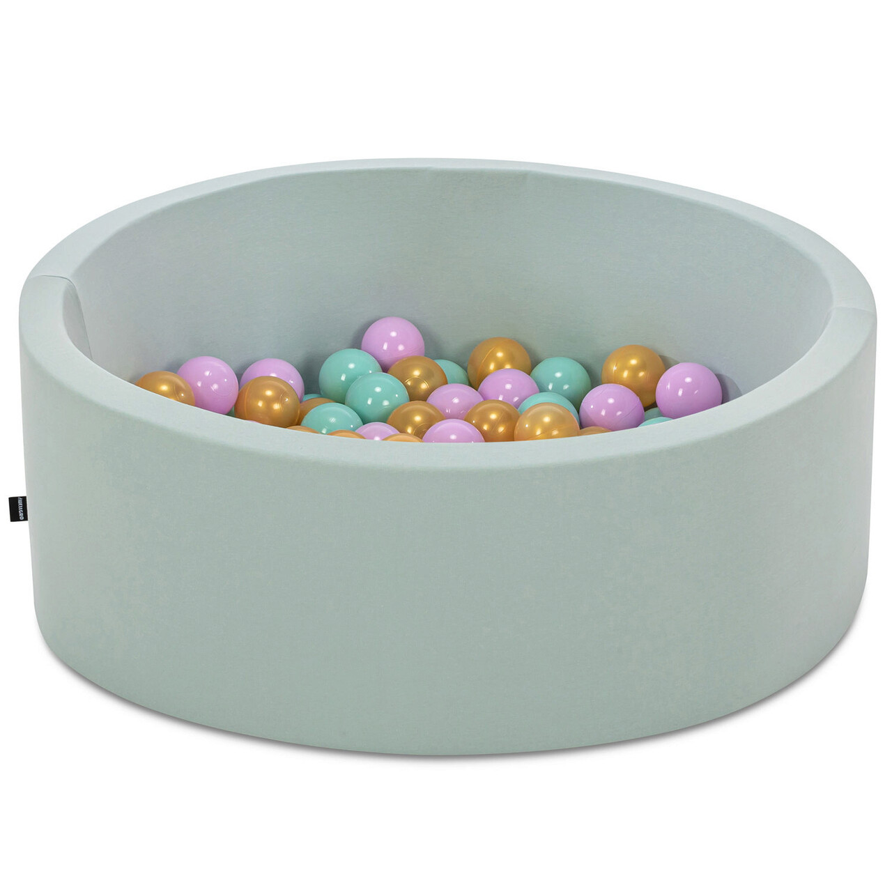 Piscina cu bile, Bubble Pops v3, 150 bile, Ø85 x 30 cm, bumbac/plastic, menta - imagine 3